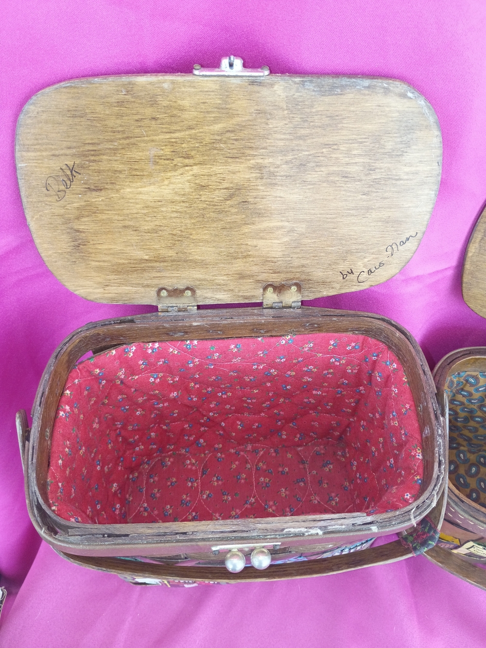 Caro Nan Hand Painted Vintage Baskets - Set of 2 - Picture 13 of 16